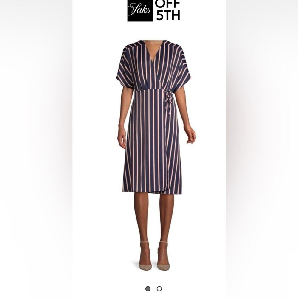 Wythe NY Striped A-Line Wrap Dress size small NWT